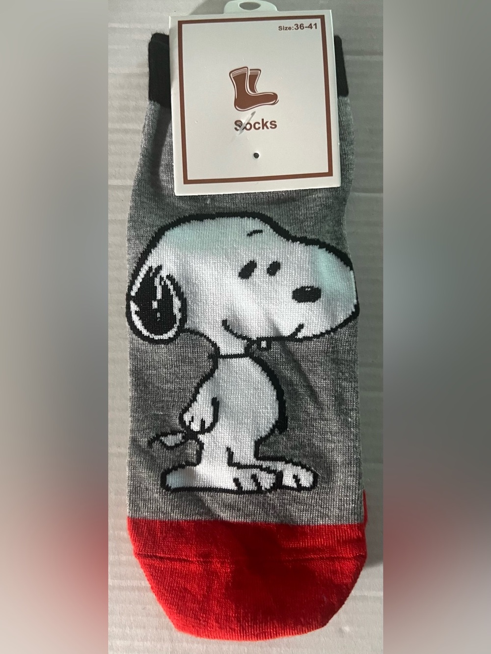 Fashion Character Grey and Red Ankle Socks